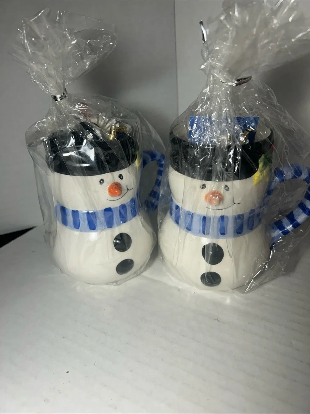 Snowman Ceramic Mug with Blue Scarf - Holiday Home Party Decor